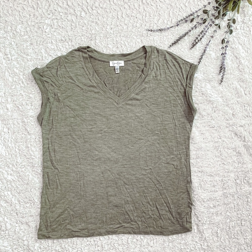 NWOT Jessica Simpson knitted super short sleeve T shirt blouse